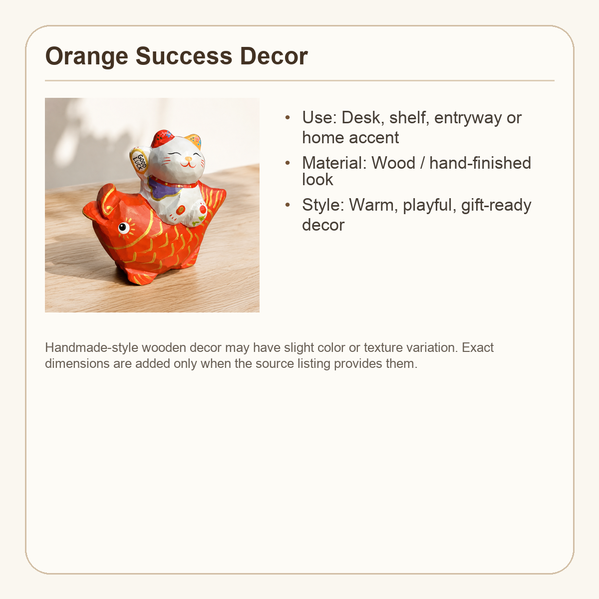 Orange Fruit Wooden Figurine