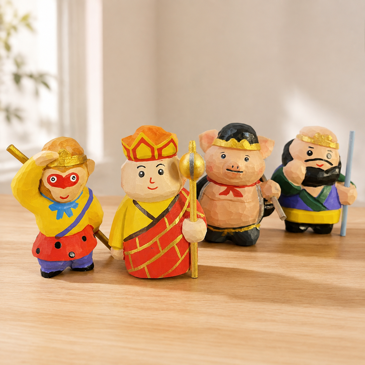 Journey To The West Wooden Figures - Full Set of Four