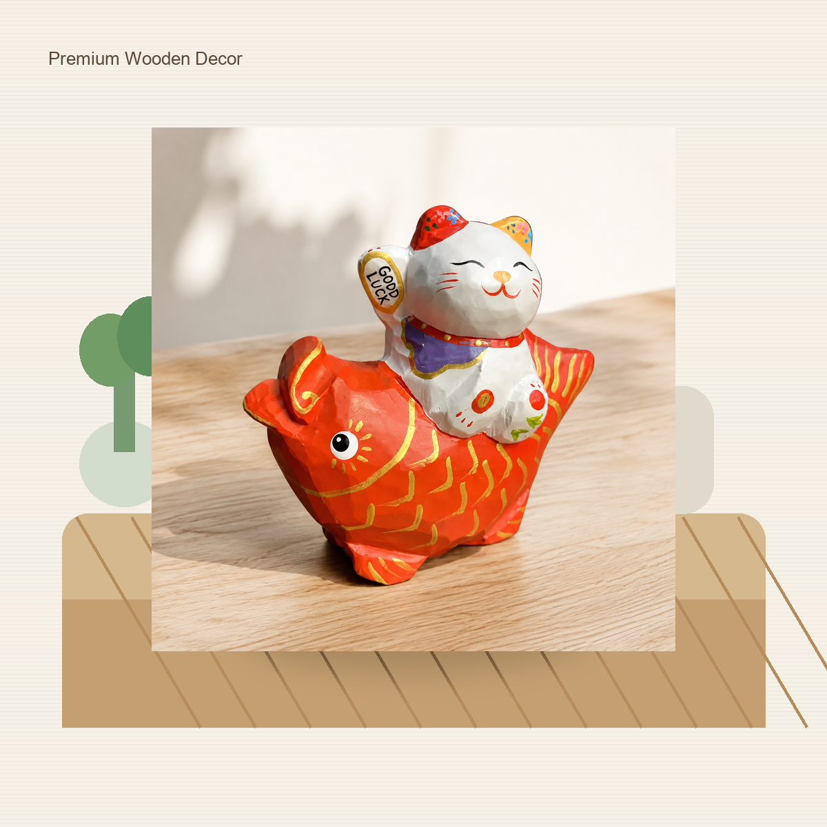 Orange Fruit Wooden Figurine