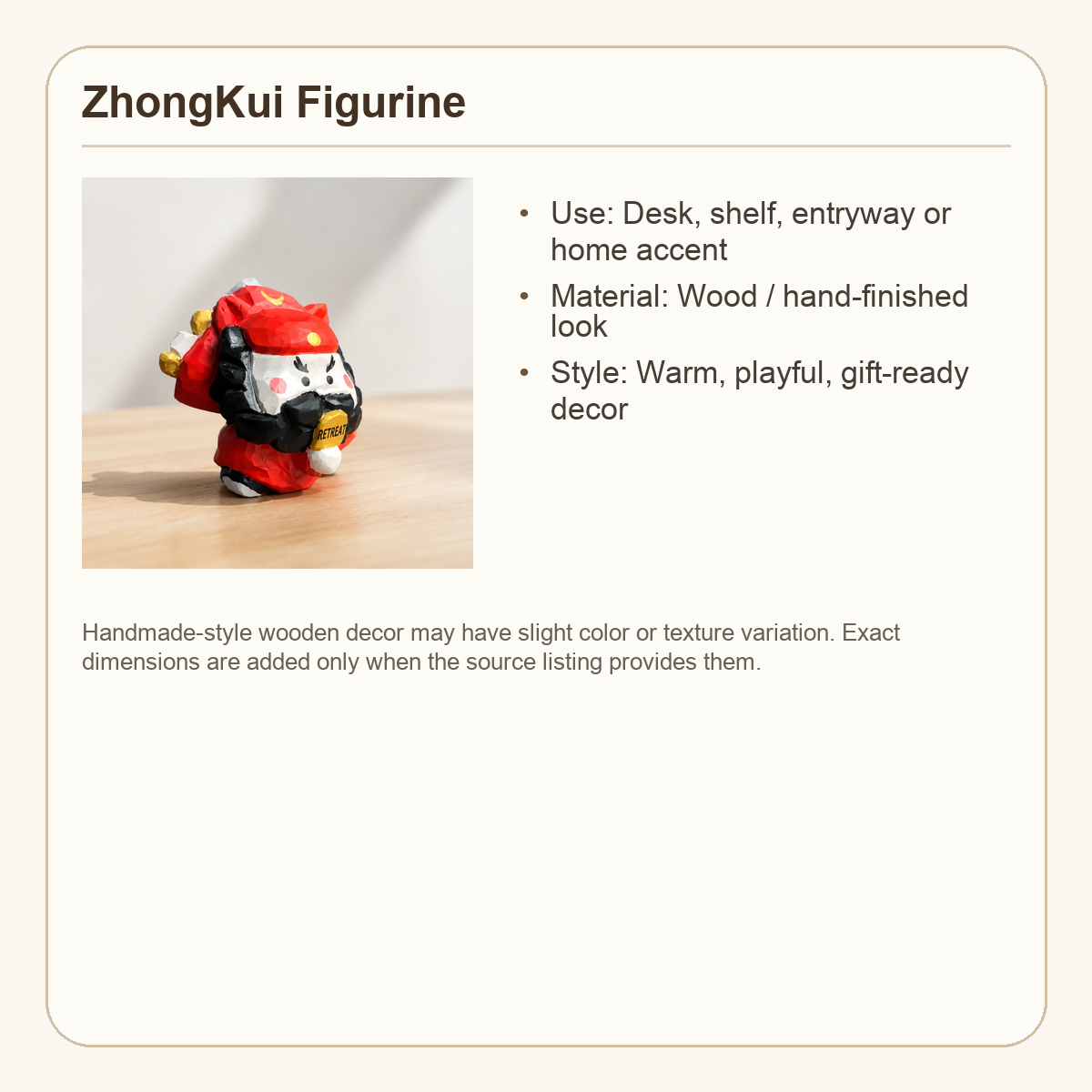 Mythic Guardian Wooden Figurine