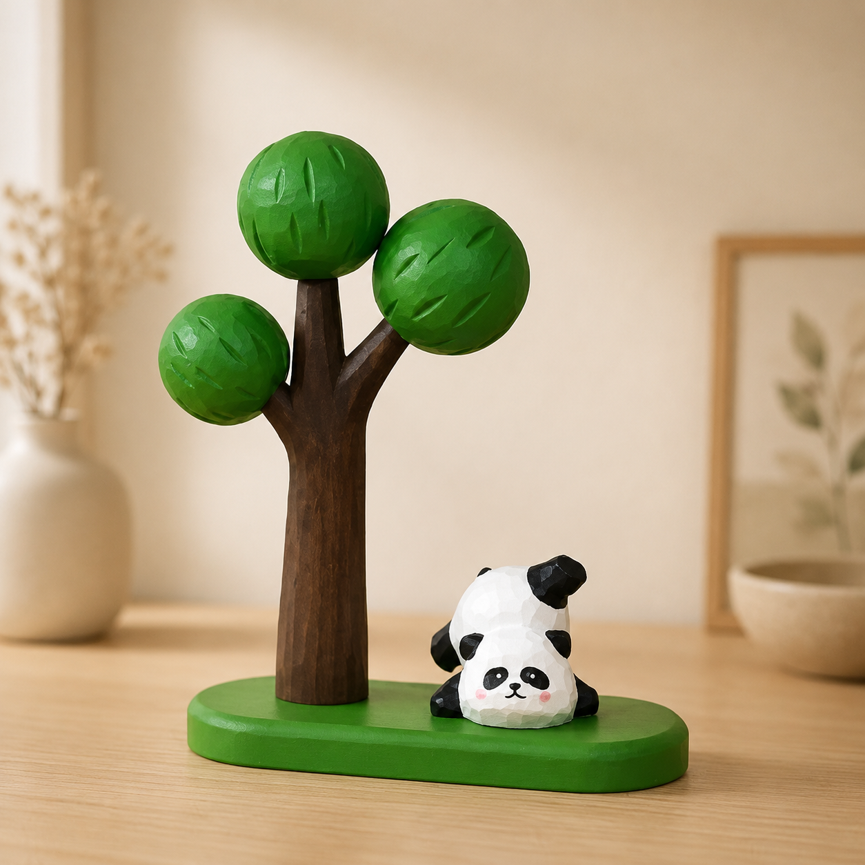 Big Tree Wooden Scene Collection — Big Green Tree with Upside-Down Red Panda