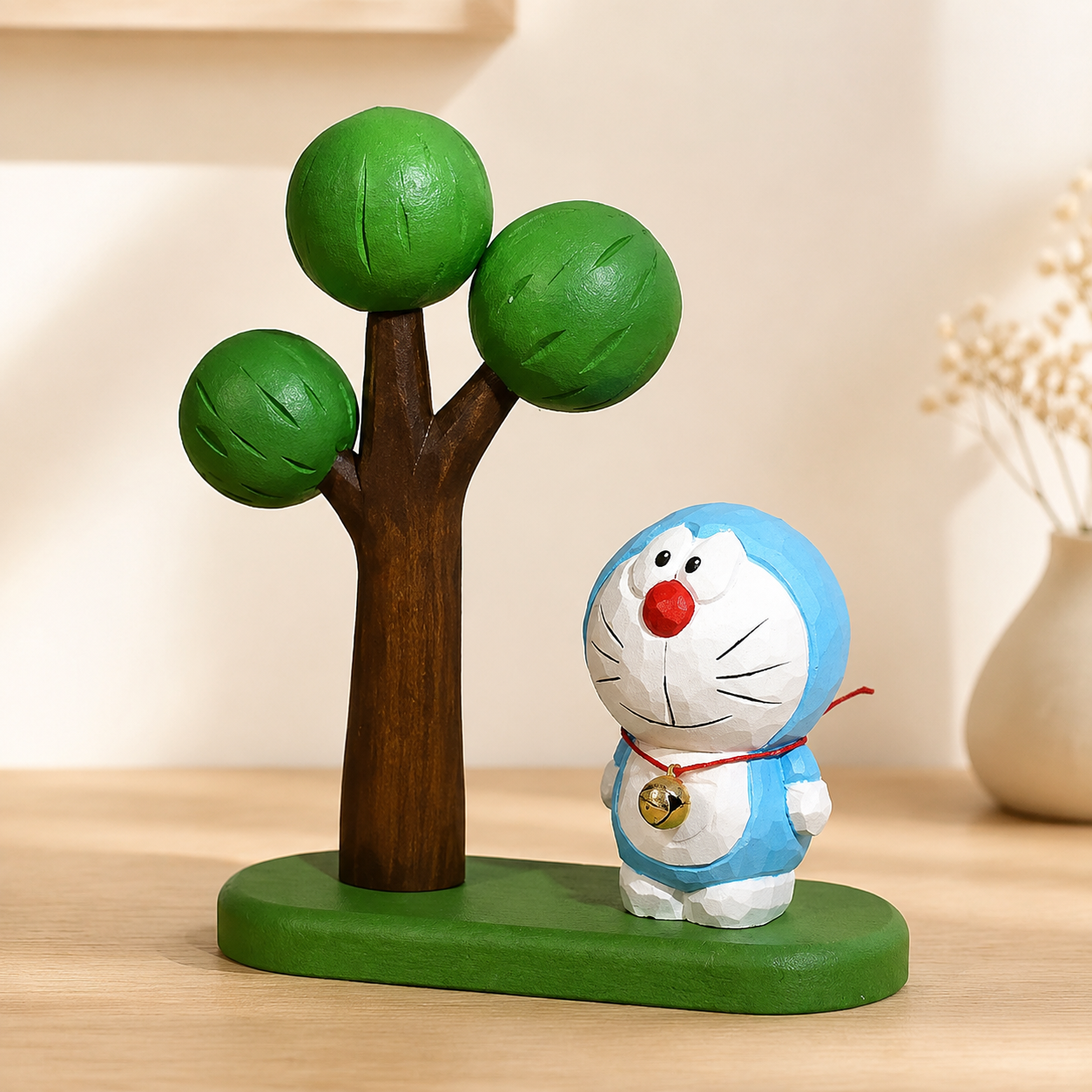 Big Tree Wooden Scene Collection — Big Green Tree with Blue Chubby Character