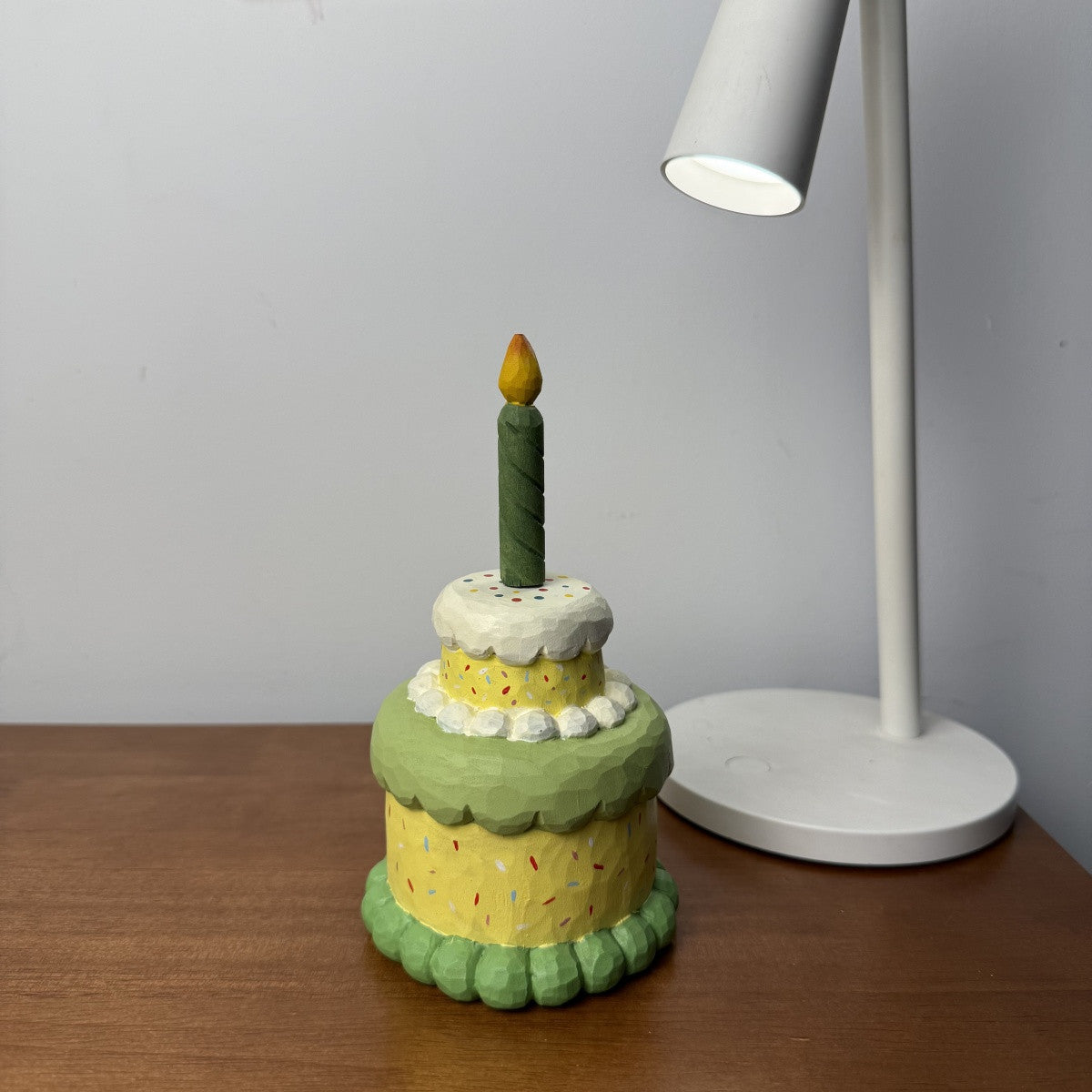 Birthday Cake Wooden Decor | Handmade Wooden Desk Decor