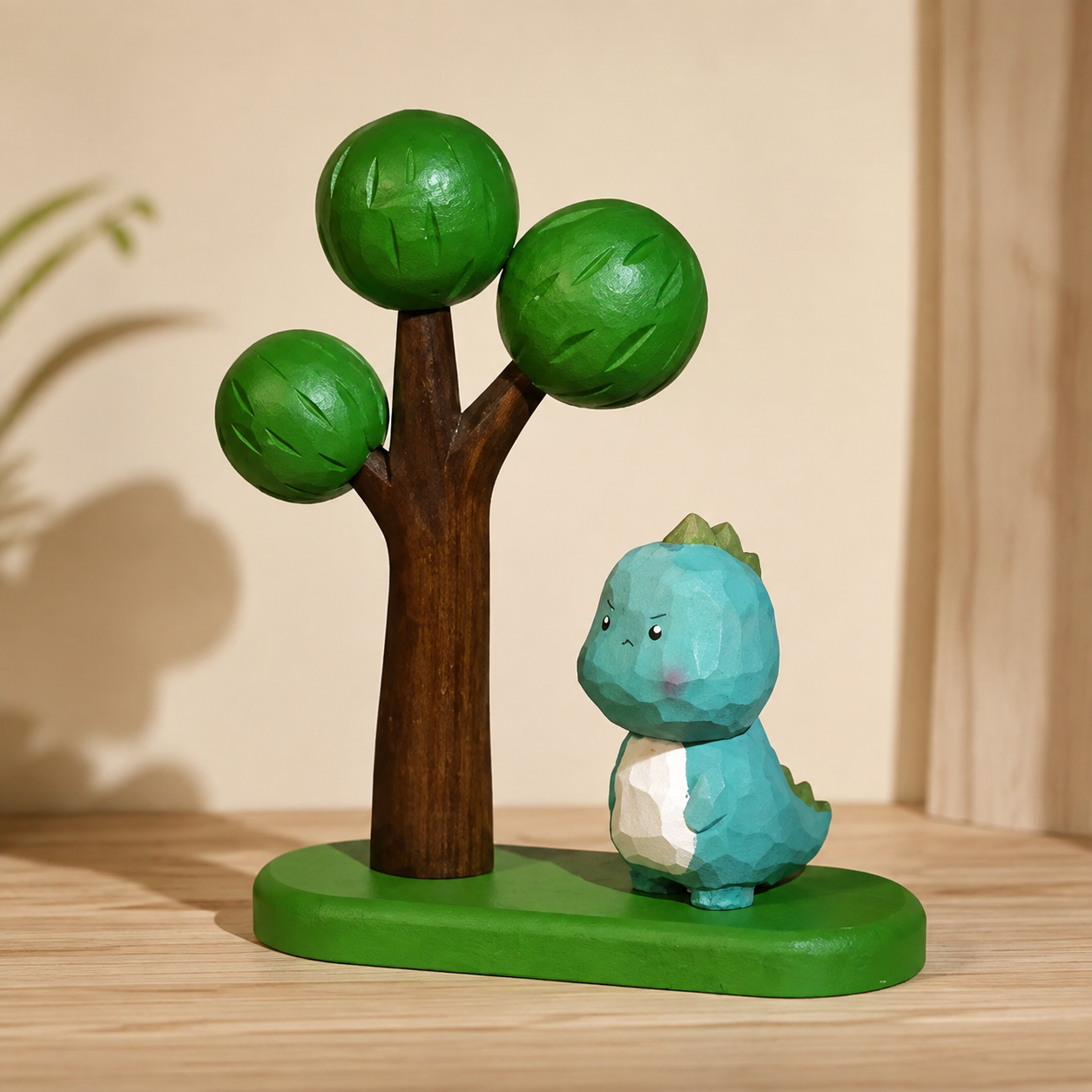 Big Tree Wooden Scene Collection — Big Green Tree with Blue & Green Dinosaur