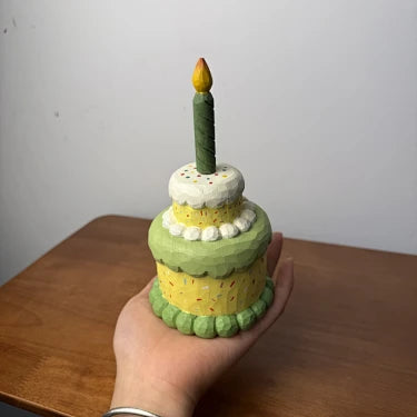 Birthday Cake Wooden Decor | Handmade Wooden Desk Decor
