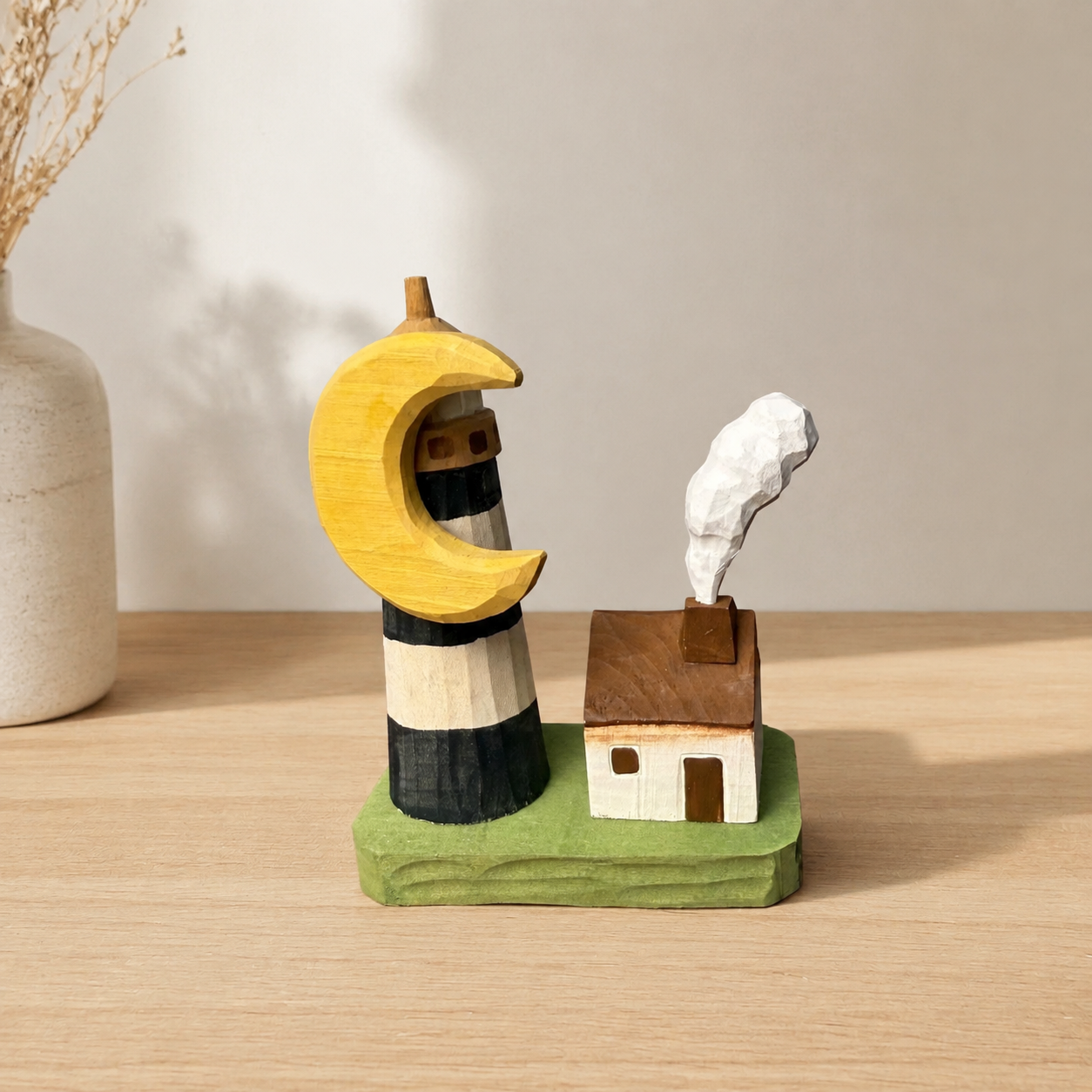 Breeze Shore Cottage | Handmade Wooden Desk Decor - AI lifestyle product photo