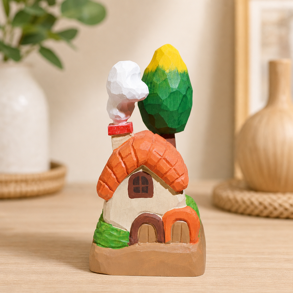 Cozy Cottage Wooden Scene | Handmade Desk Decor — Cozy Cottage — Western home decor product photo