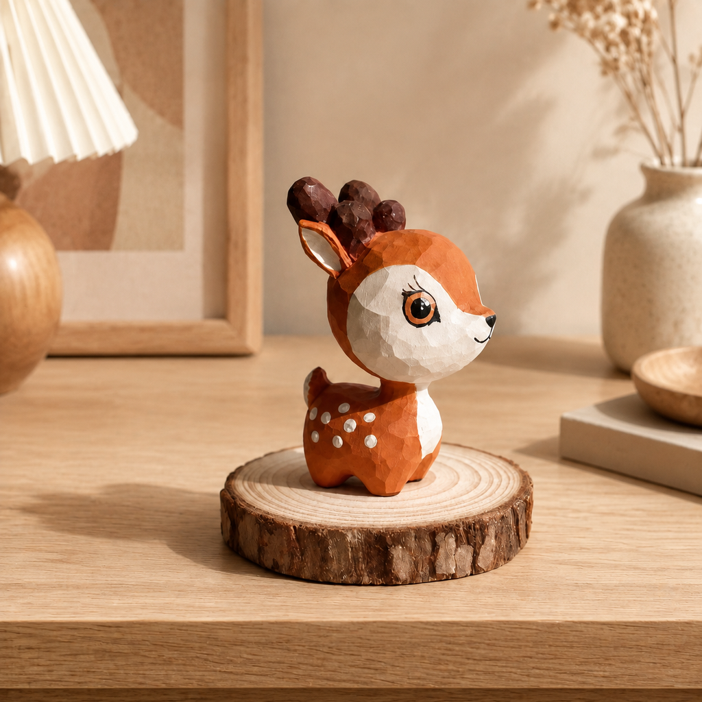 Cute Deer | Handmade Wooden Desk Decor - gallery-ai-2 Western lifestyle photo