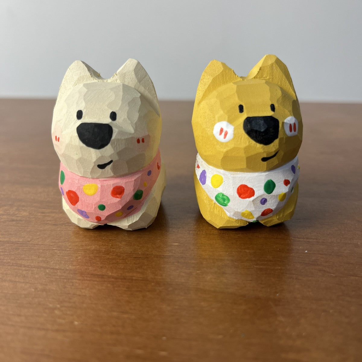 Westie Scarf Puppy Figurine | Handmade Wooden Desk Decor