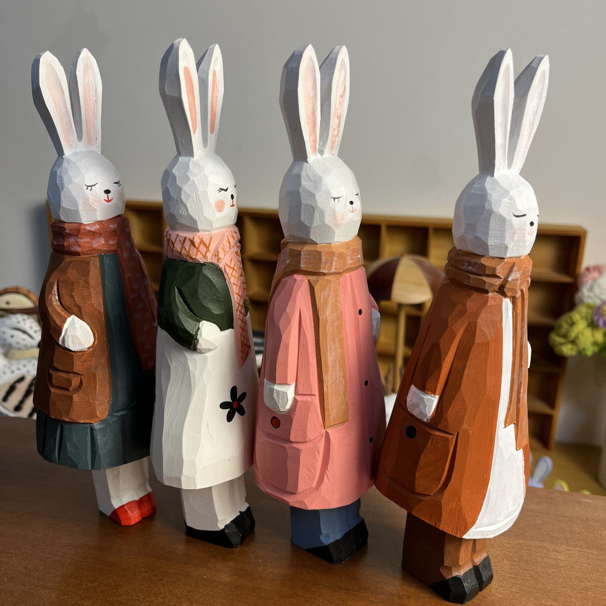 Wooden Princess Rabbit Large | Handmade Wooden Desk Decor - Duoduo Princess Rabbit Large
