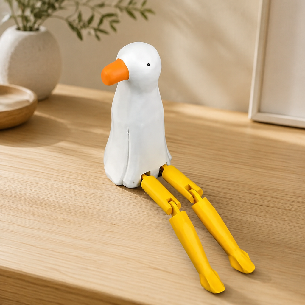Long-Leg Seagull & Mallard Wooden Figurines | Handmade Desk Decor — Long-Leg Seagull — Western home decor product photo
